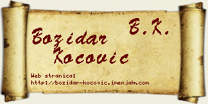 Božidar Kočović vizit kartica